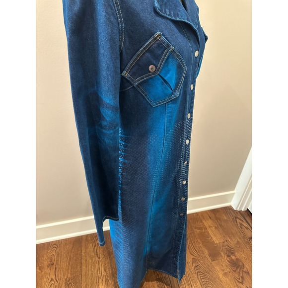 Vintage Baby Phat Y2K Denim Maxi Dress XL Metallic Print - Picture 8 of 15